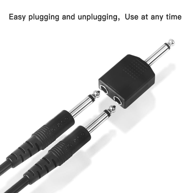 10pcs 6.5mm Male Mono To Dual 6.5mm Female Audio Conversion Connector(Black) - HoMEdemic™ 
