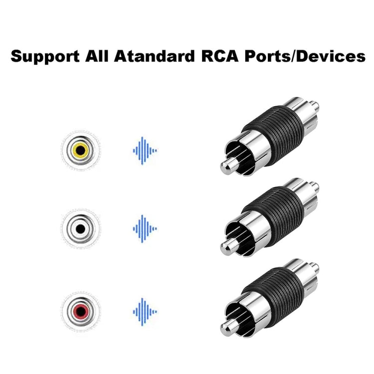 10pcs RCA Lotus Head Straight-through Male Monitoring Audio Adapter AV Butt Joint(Male to Male) - HoMEdemic™ 