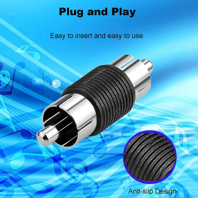 10pcs RCA Lotus Head Straight-through Male Monitoring Audio Adapter AV Butt Joint(Male to Male) - HoMEdemic™ 