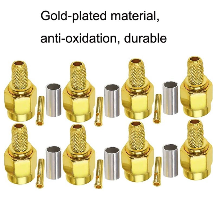 10pcs RP SMA Male Plug Connector Crimp For RG58 / LMR195 / RG142 / RG400 - HoMEdemic™ 