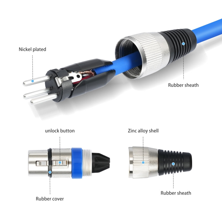 10pcs / Set XLR 3pin Male to Female Audio Cable, Length: 1m - HoMEdemic™ 