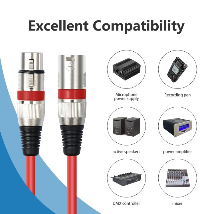 10pcs / Set XLR 3pin Male to Female Audio Cable, Length: 1m - HoMEdemic™ 