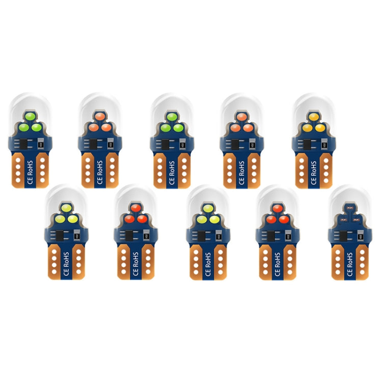 10pcs W5W Width Indicator Light Flashing LED Crystal License Plate Light(White) - HoMEdemic™ 