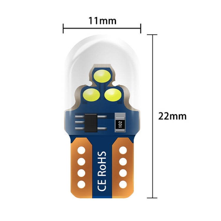 10pcs W5W Width Indicator Light Flashing LED Crystal License Plate Light(White) - HoMEdemic™ 