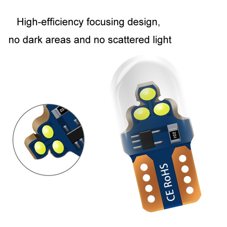 10pcs W5W Width Indicator Light Flashing LED Crystal License Plate Light(White) - HoMEdemic™ 