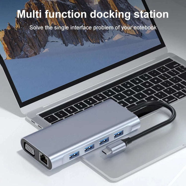 11 in 1 USB-C / Type-C to USB Docking Station HUB Adapter(1000M Network Port) - HoMEdemic™ 