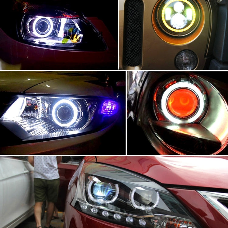 110mm 5W 180LM Angel Eyes Circles Car Headlight COB LED Lights for Vehicles, DC 12-24V, 110mm  Blue Light, 110mm  White Light - HoMEdemic™ 