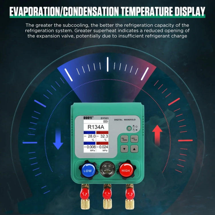 11pcs / Set DUOYI DY523 Automotive Vacuum Pressure Gauge Liquid Charge Fluorine Repair Electronic Refrigerant Meter - HoMEdemic™ 