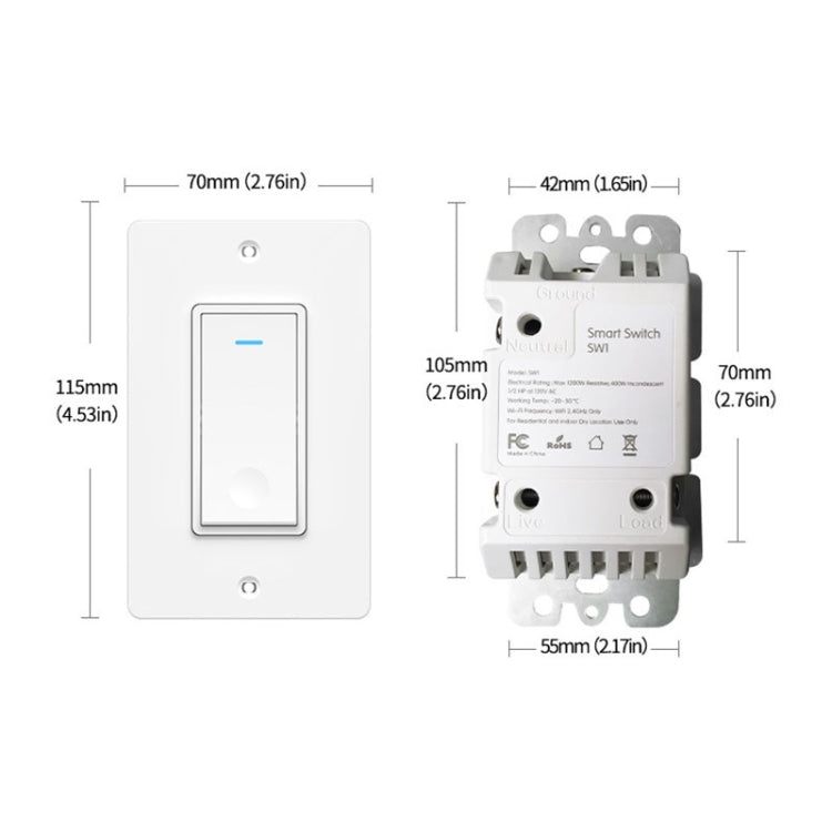 120 Type WiFi Smart Wall Touch Switch, US Plug - HoMEdemic™ 