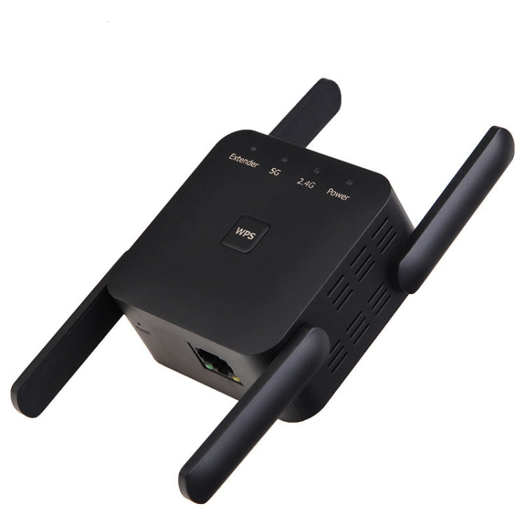 1200Mbps 2.4G / 5G WiFi Extender Booster Repeater Supports Ethernet Port Black UK Plug - HoMEdemic™ 