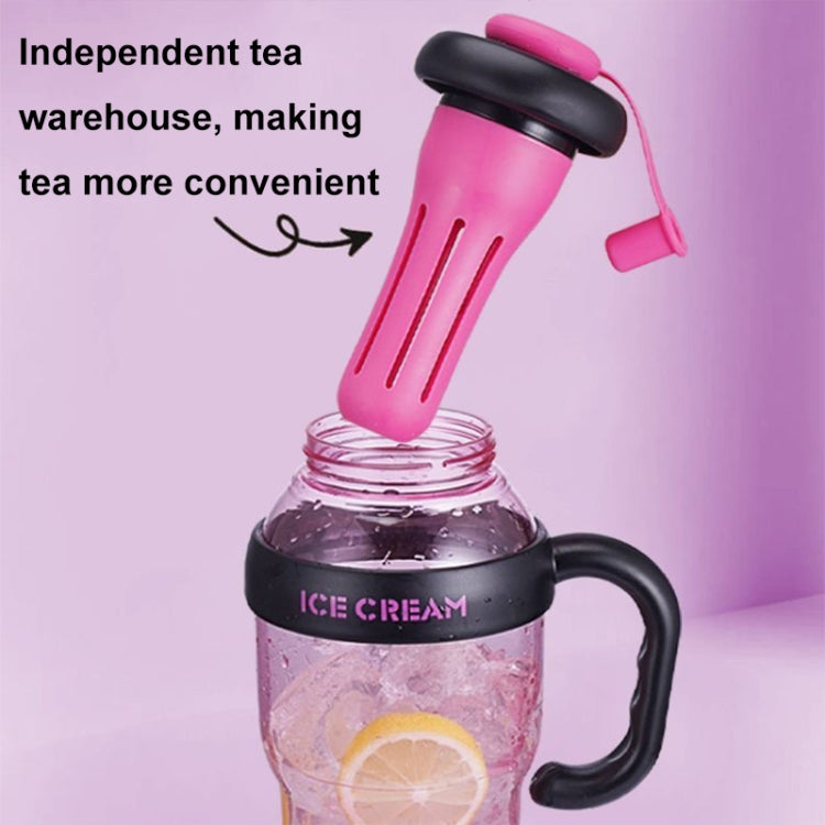 1200ml Large Capacity Lucky Belly Cup Handheld Portable Straw Cup with Tea Drain(Cherry Pink) - HoMEdemic™ 
