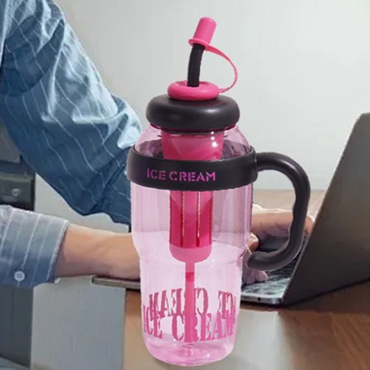 1200ml Large Capacity Lucky Belly Cup Handheld Portable Straw Cup with Tea Drain(Cherry Pink) - HoMEdemic™ 