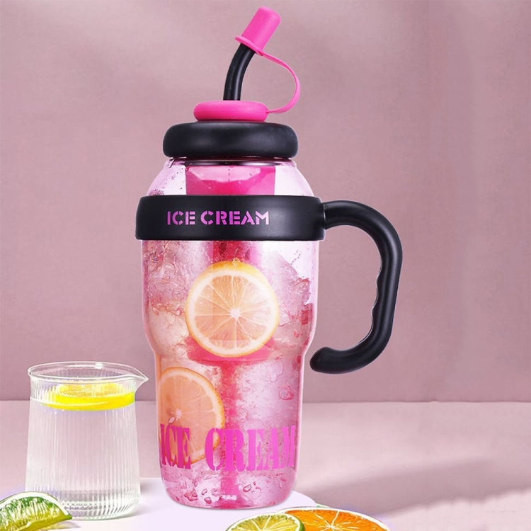 1200ml Large Capacity Lucky Belly Cup Handheld Portable Straw Cup with Tea Drain(Cherry Pink) - HoMEdemic™ 