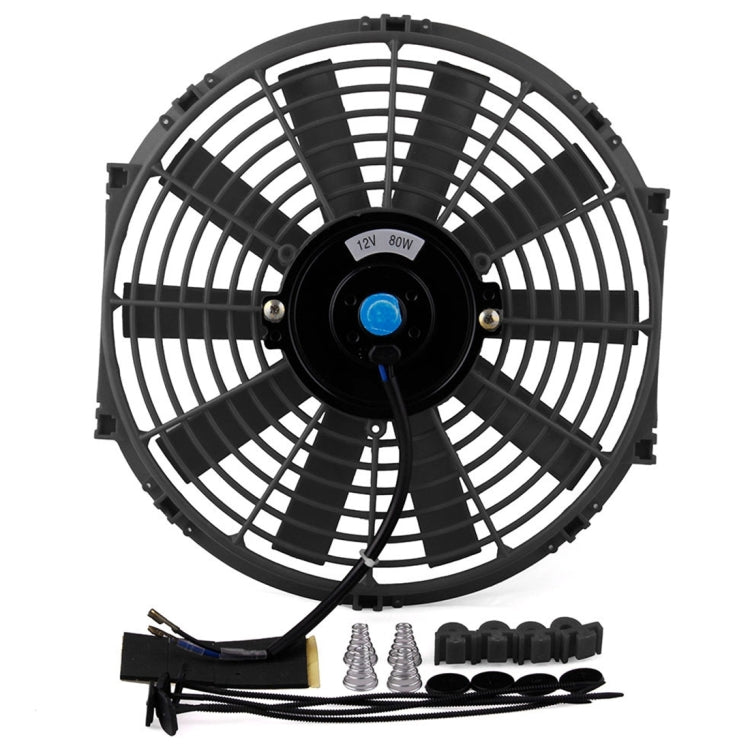 12V 80W 12 inch Car Cooling Fan High-power Modified Tank Fan Cooling Fan Powerful Auto Fan Mini Air Conditioner for Car, 12 inch (Black) - HoMEdemic™ 