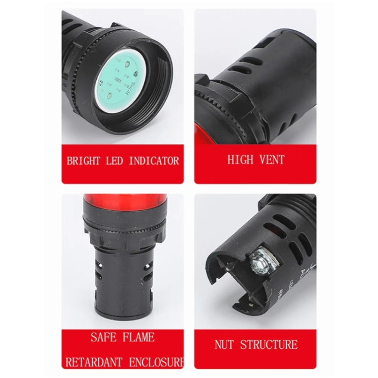 12V AD16-22D / S 22mm LED Signal Indicator Light Lamp, 12V - HoMEdemic™