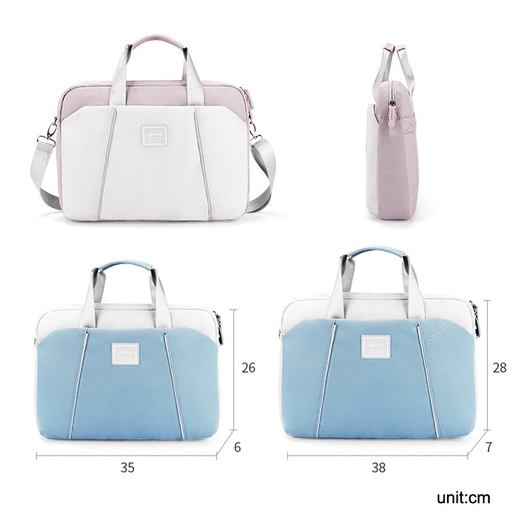 13.3-14 inch Computer Handheld Messenger Bag For Apple MacBook / Huawei / Xiaomi / Basne(Ladder Hand Lands Purple+Pink PU Power Package) - HoMEdemic™ 
