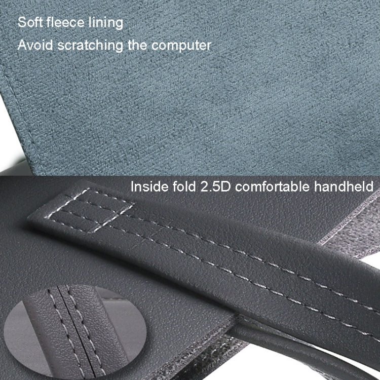 13.3/14 inch Elastic Button Laptop Waterproof PU Handbag(Grey) - HoMEdemic™ 