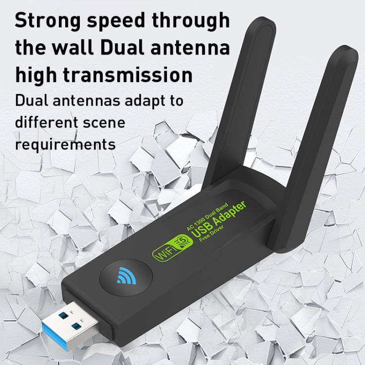 1300Mbps Dual Frequency USB Network Adapter WiFi Transmitter Receiver - HoMEdemic™ 