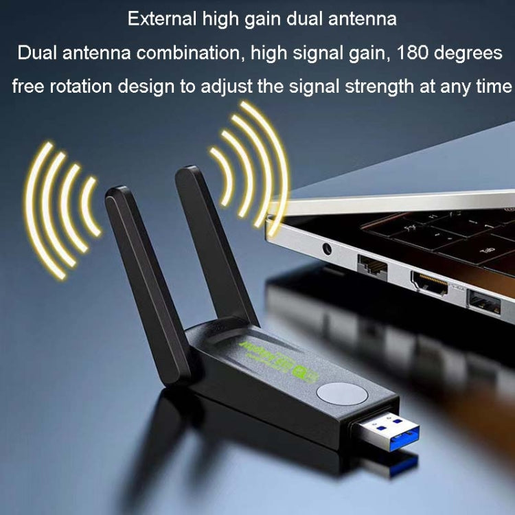 1300Mbps Wireless Network Card Gigabit Dual Band 5G Driverless Computer USB Network Card, Scope: 1300m - HoMEdemic™ 