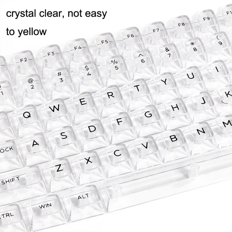 132 Keys DIY Customized Mechanical Keyboard Universal Transparent Crystal Keycap Black Transparent White Letter - HoMEdemic™ 