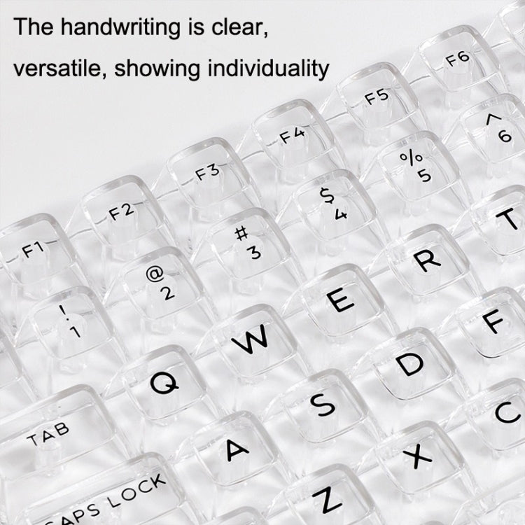 132 Keys DIY Customized Mechanical Keyboard Universal Transparent Crystal Keycap Black Transparent White Letter - HoMEdemic™ 