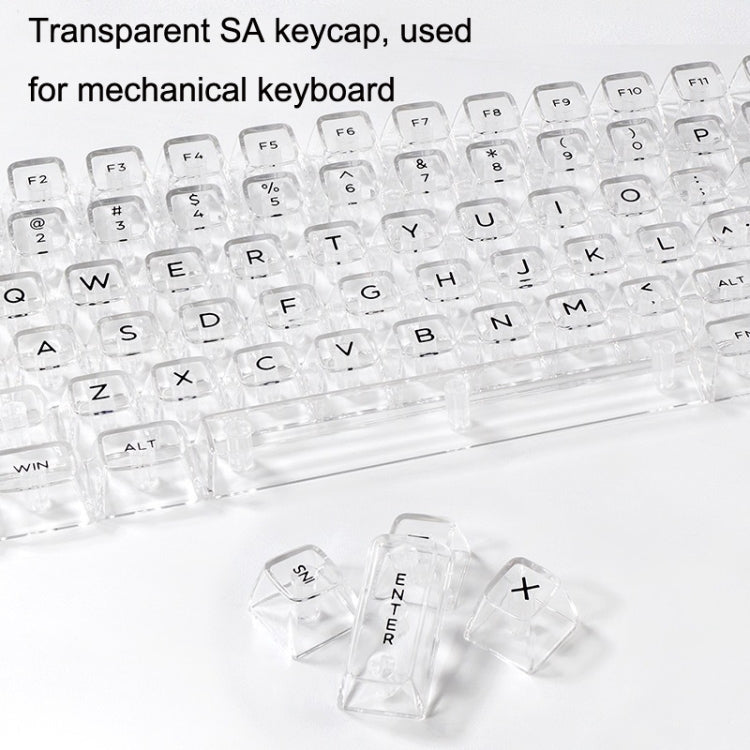 132 Keys DIY Customized Mechanical Keyboard Universal Transparent Crystal Keycap Black Transparent White Letter - HoMEdemic™ 