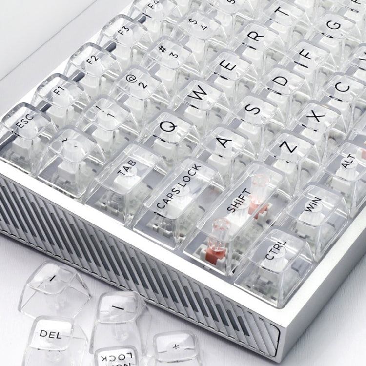 132 Keys DIY Customized Mechanical Keyboard Universal Transparent Crystal Keycap Black Transparent White Letter - HoMEdemic™ 