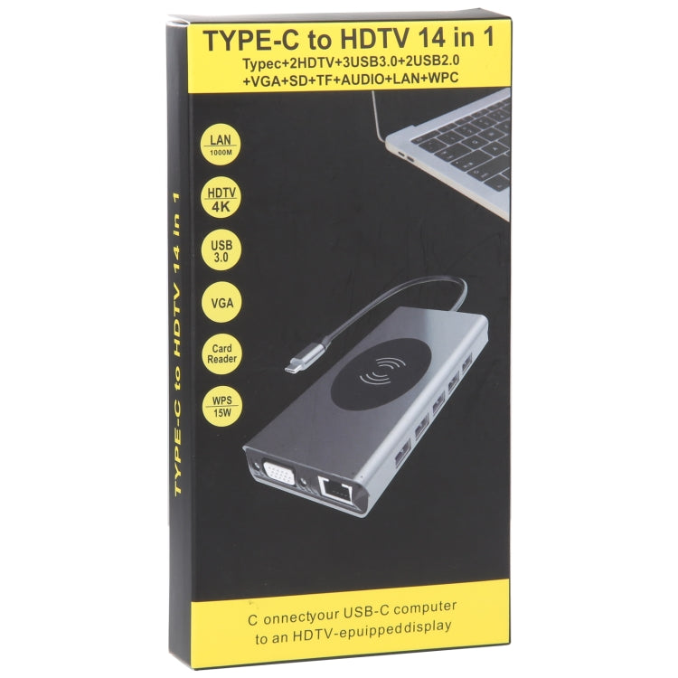 14 in 1 Type-C Docking Station with Wireless Charging(1000M Network Port) - HoMEdemic™ 