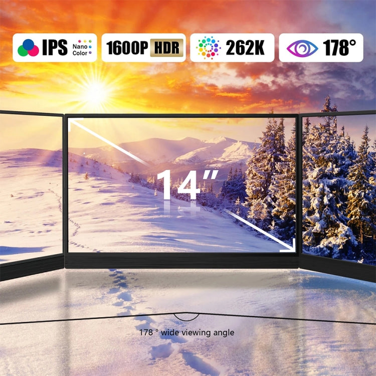 14 inch HDR 2560x1600P IPS Screen Portable Monitor(EU Plug) - HoMEdemic™ 