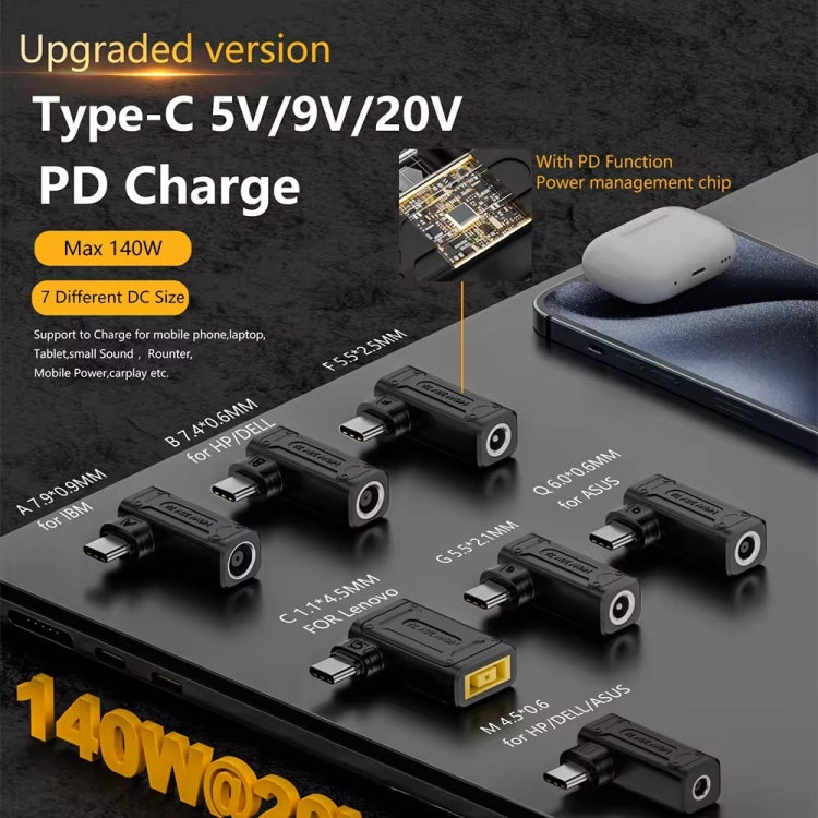 140W Computer Charging Adapter with DC 4.5 x 0.6mm to USB-C / Type-C Port For Lenovo Thinkpad / ThinkBook / Xiaoxin - HoMEdemic™ 