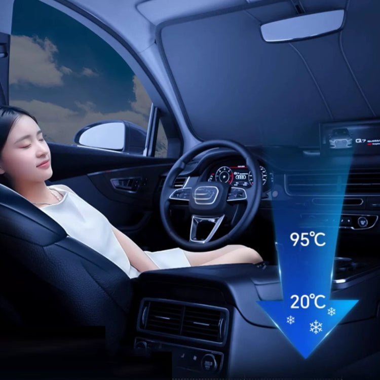 145x80cm Car Front Windshield Sun Protection Laser Sunshade Blinds, Style: Double Circle Sun Visor - HoMEdemic™ 