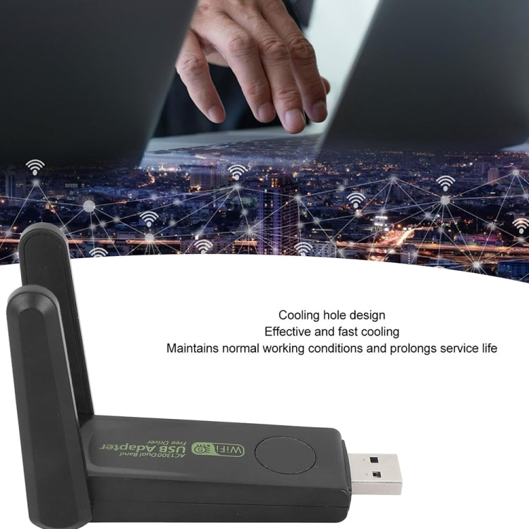 1516 Driverless Wireless Network Card Gigabit Dual Band 5G 150Mbps Computer USB Network Card (Black) - HoMEdemic™ 