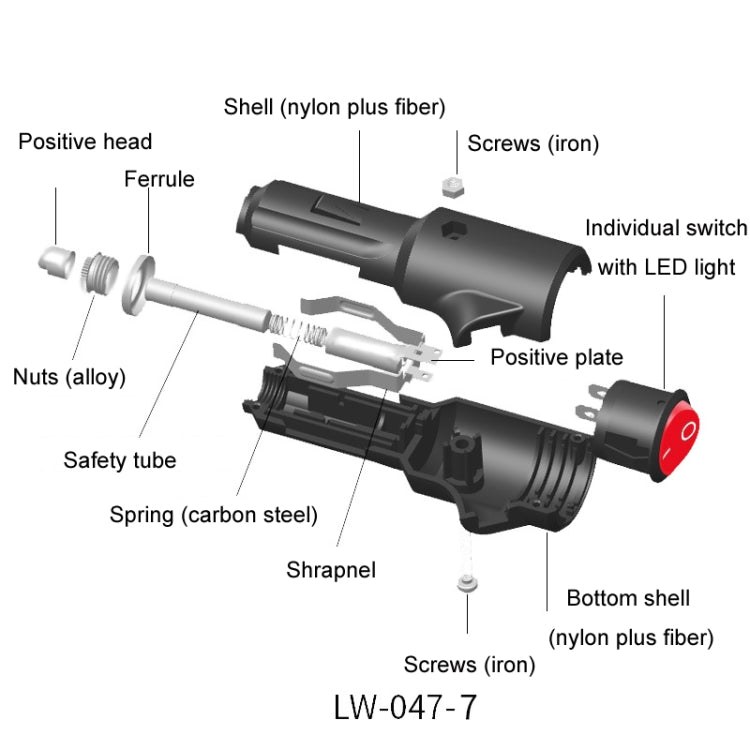 15A Car LED Indicator Light With Switch Cigarette Lighter Plug(Assembled) - HoMEdemic™ 