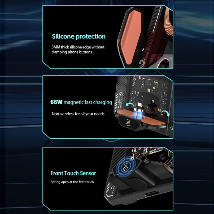 15W QI Protocol Wireless Car Charger Smart Induction Phone Holder(Black) - HoMEdemic™ 