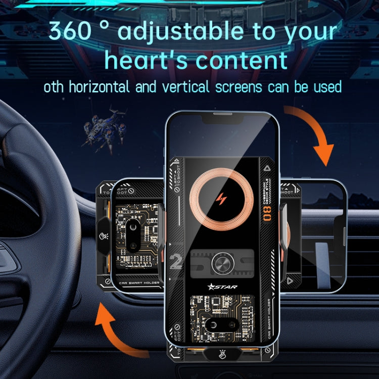 15W QI Protocol Wireless Car Charger Smart Induction Phone Holder(Silver) - HoMEdemic™ 
