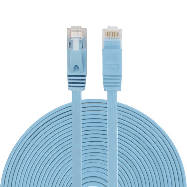 15m CAT6 Ultra-thin Flat Ethernet Network LAN Cable, Patch Lead RJ45, Length: 15m - HoMEdemic™ 