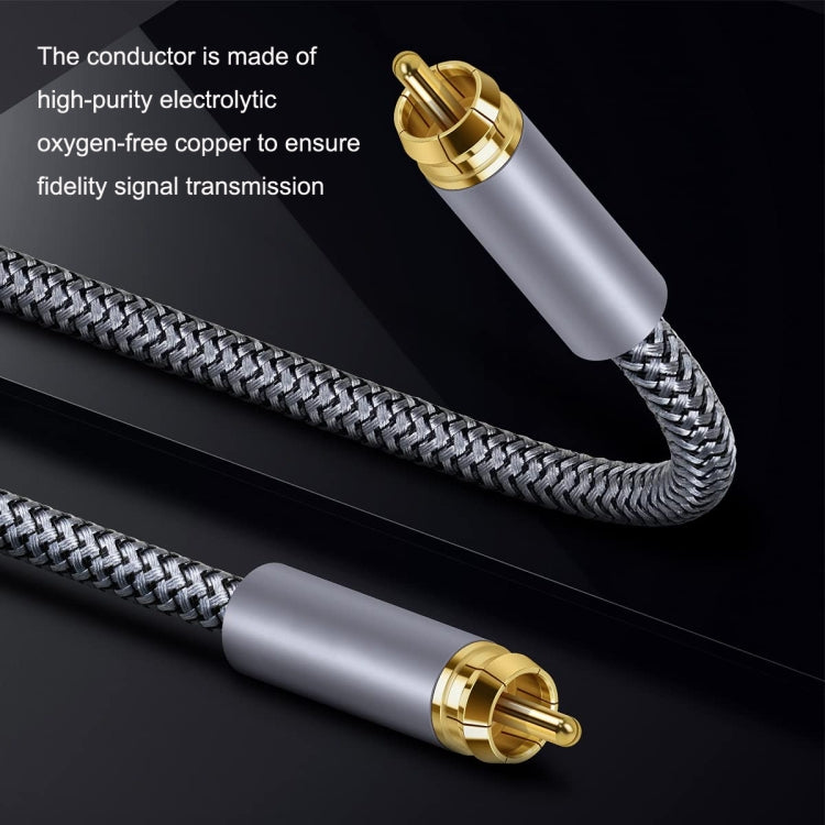 15m Pure Copper RCA Coaxial HIFI Digital Audio Cable SPDIF Subwoofer Speaker Cable(Silver Gray) - HoMEdemic™ 