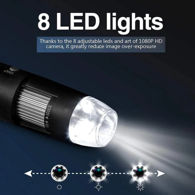 1600X Magnifier HD Image Sensor 3 in 1 USB Digital Microscope with 8 LED & Professional Stand - HoMEdemic™ 