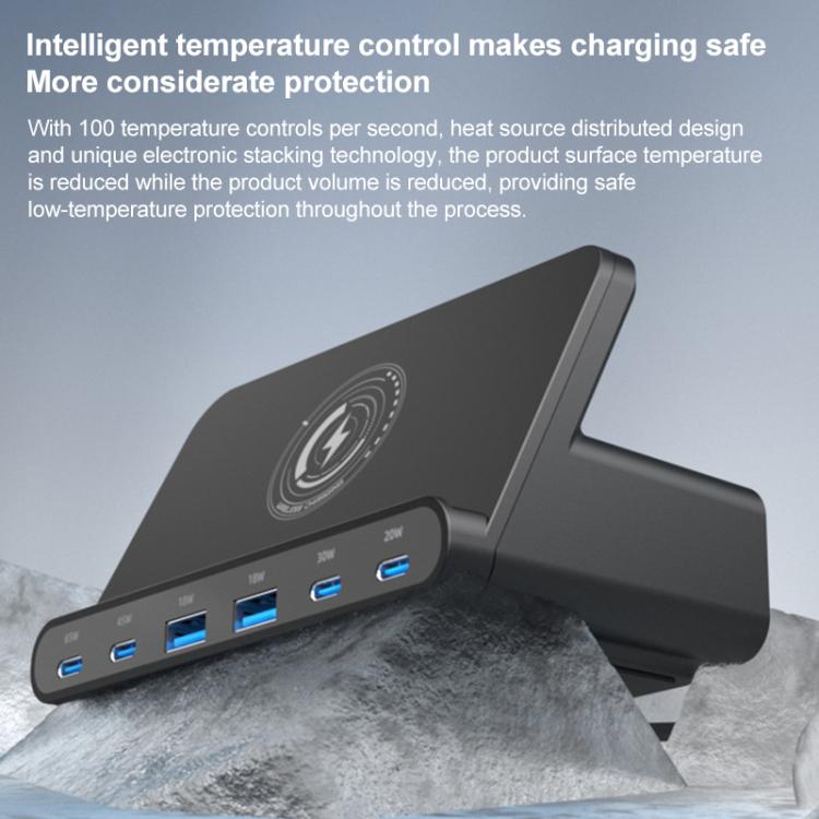 160W 4 x Type-C + 2 x USB Multi Ports Charger Support QI Wireless Charging(EU Plug) - HoMEdemic™ 