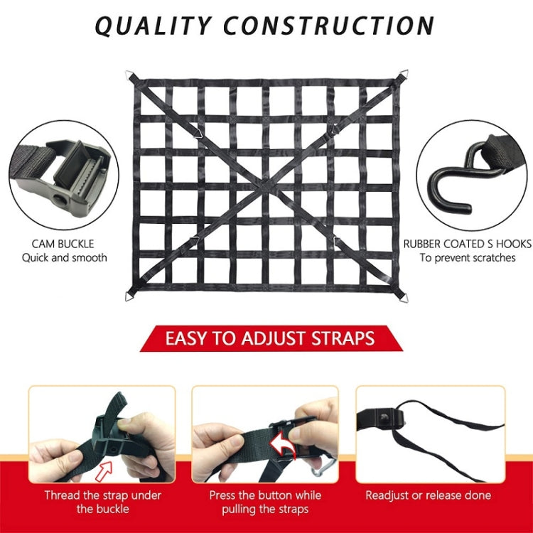 167x127cm Truck Bed Cargo Net Pickup Bed Netting Strap - HoMEdemic™ 