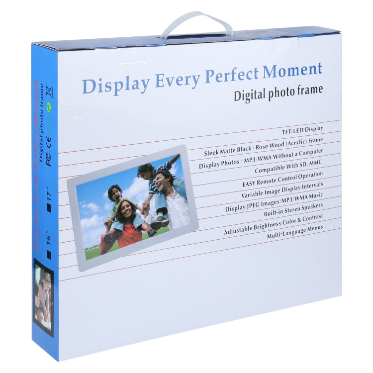 17 inch Multi-media Music & Movie Player Digital Photo Frame with Remote Control, Mstar V59 Program, Support USB / SD Card / HD Port, Built in Stereo Speaker - HoMEdemic™ 