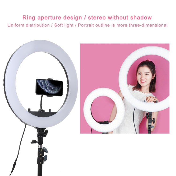 18 inch 55W Two-speed Dimmable Anchor Photography Self-timer LED Ring Fill-in Light with Tripod, 18 Inch - HoMEdemic™ 