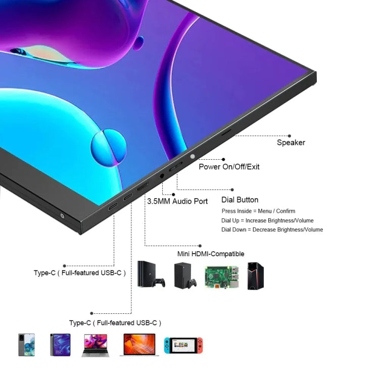18 inch HDR 2560x1600P IPS Screen Portable Monitor(US Plug) - HoMEdemic™ 