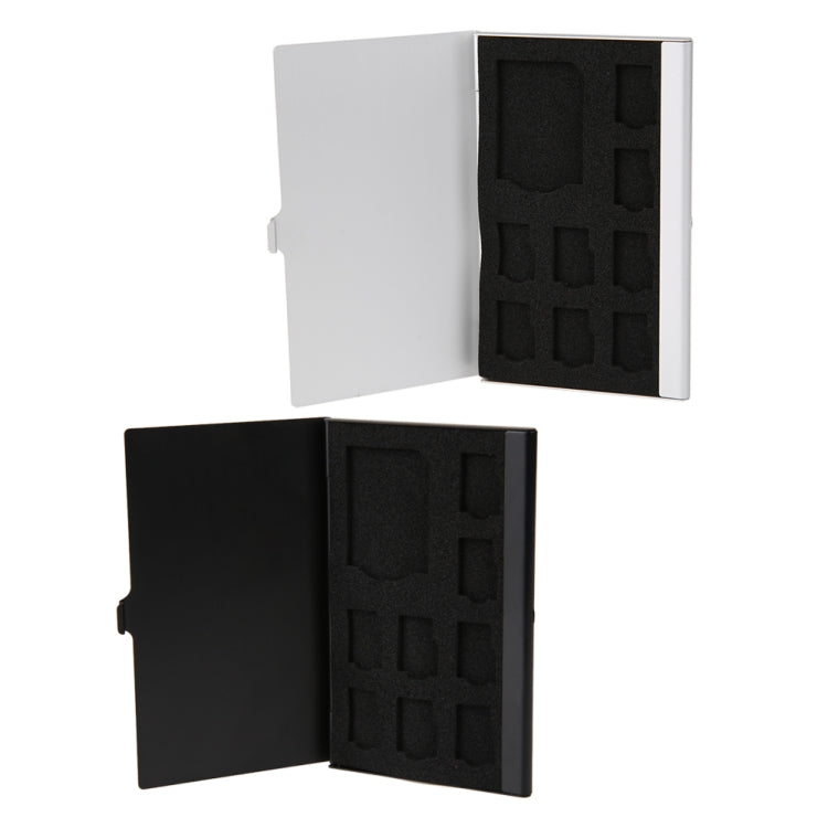 1SD+ 8TF  Aluminum Micro SD Cards Holder Pin Storage Box 9 solts for SD/ SIM/TF Memory Card(Black) - HoMEdemic™ 