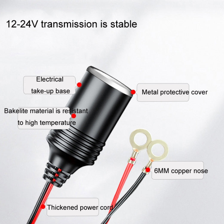 1m 12/24V Car Battery To Cigarette Lighter Female Base Power Supply Cable - HoMEdemic™ 