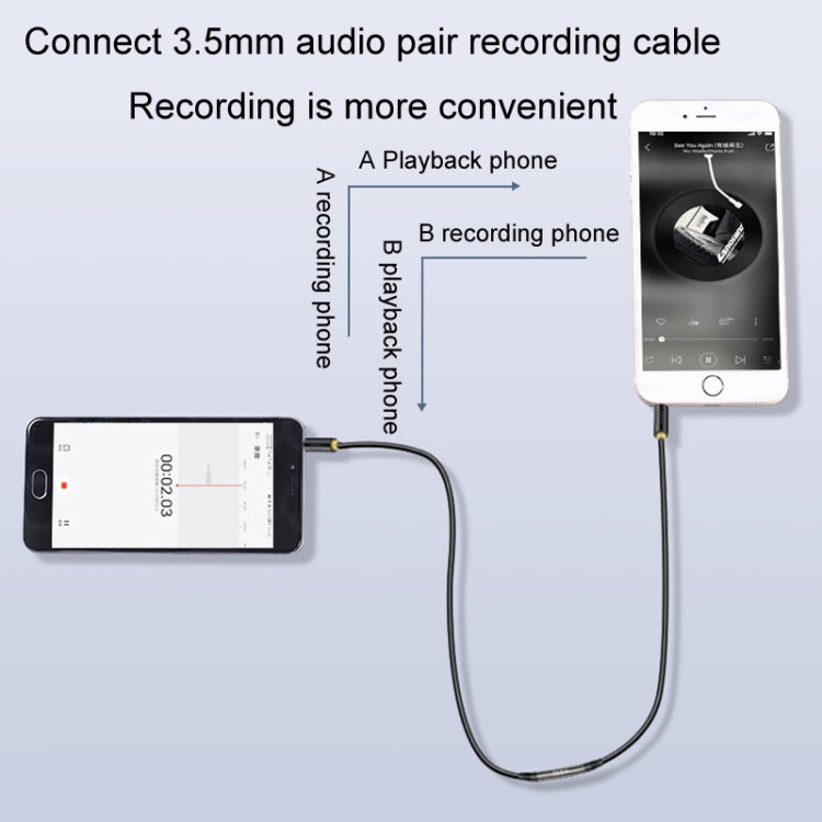 1m JINGHUA 3.5mm Cable Audio Conversion Microphone Two-way Transcriber - HoMEdemic™ 