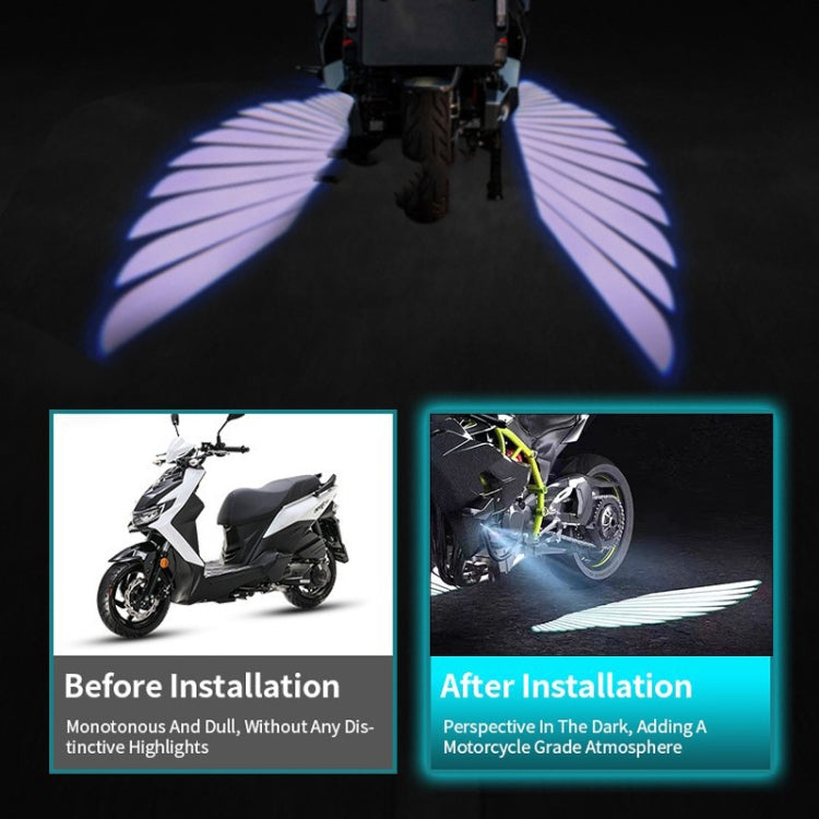 1pair Motorcycle Angel Wings Welcome Light LED Chassis Modified Wings Projector Light(Red) - HoMEdemic™ 