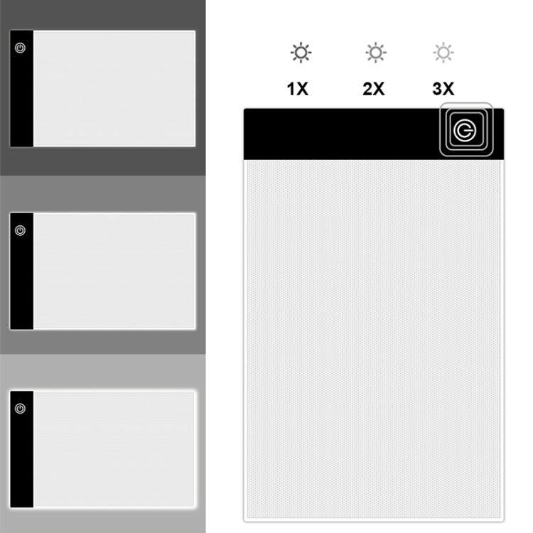 2.2W 5V LED Three Level of Brightness Dimmable A5 Acrylic USB Copy Boards Anime Sketch Drawing Sketchpad - HoMEdemic™ 