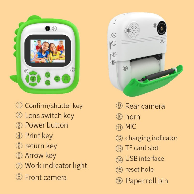 2.4 Inch 1080P HD Instant Printing Camera Children Thermal Printer With 32G TF Card(Blue) - HoMEdemic™ 