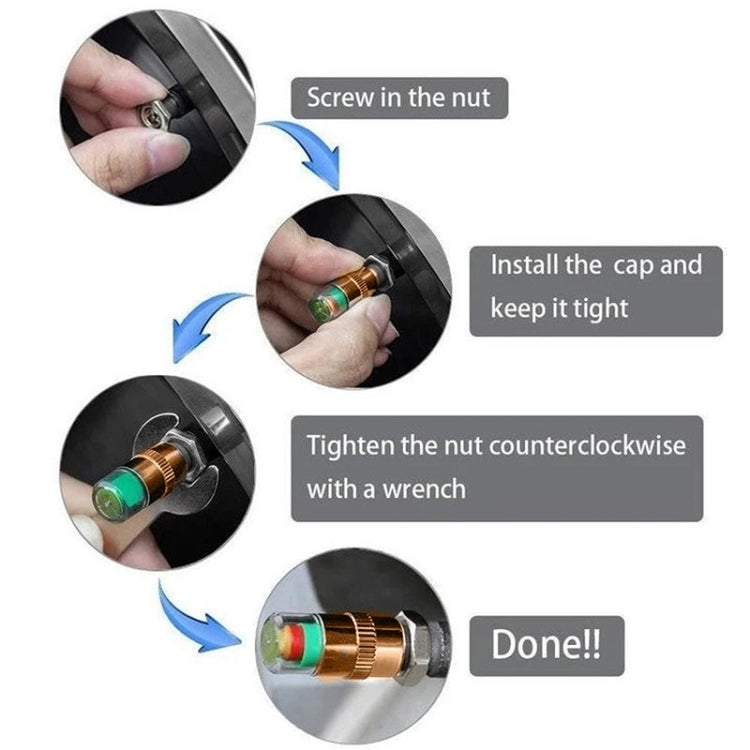 2.4BAR Vehicle Tire Pressure Monitoring Warning Cap, 规格: Anti-theft with Wrench - HoMEdemic™ 